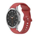 For Samsung Galaxy Watch4 Classic 46mm 20mm Butterfly Buckle Solid Color Silicone Watch Band(Red)
