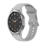 For Samsung Galaxy Watch4 Classic 46mm 20mm Butterfly Buckle Solid Color Silicone Watch Band(Rock Gray)