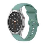 For Samsung Galaxy Watch4 Classic 46mm 20mm Butterfly Buckle Solid Color Silicone Watch Band(Green)