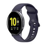 For Samsung Galaxy Watch Active 2 20mm Butterfly Buckle Solid Color Silicone Watch Band(Dark Blue)