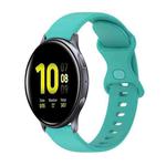 For Samsung Galaxy Watch Active 2 20mm Butterfly Buckle Solid Color Silicone Watch Band(Water Duck)