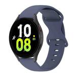 For Samsung Galaxy Watch 5 40mm 20mm Butterfly Buckle Solid Color Silicone Watch Band(Blue Gray)