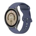 For Samsung Galaxy Watch 5 Pro 45mm 20mm Butterfly Buckle Solid Color Silicone Watch Band(Blue Gray)