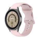 For Samsung Galaxy Watch 5 Pro 45mm 20mm Butterfly Buckle Solid Color Silicone Watch Band(Pink)