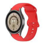 For Samsung Galaxy Watch 5 Pro 45mm 20mm Butterfly Buckle Solid Color Silicone Watch Band(Red)