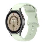 For Samsung Galaxy Watch 5 Pro 45mm 20mm Butterfly Buckle Solid Color Silicone Watch Band(Light Green)