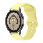 For Samsung Galaxy Watch 5 Pro 45mm 20mm Butterfly Buckle Solid Color Silicone Watch Band(Yellow)
