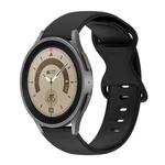 For Samsung Galaxy Watch 5 Pro 45mm 20mm Butterfly Buckle Solid Color Silicone Watch Band(Black)
