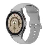 For Samsung Galaxy Watch 5 Pro 45mm 20mm Butterfly Buckle Solid Color Silicone Watch Band(Grey)