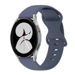 For Samsung Galaxy Watch 4 40mm 20mm Butterfly Buckle Solid Color Silicone Watch Band(Blue Gray)