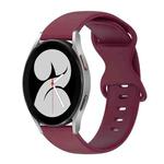 For Samsung Galaxy Watch 4 40mm 20mm Butterfly Buckle Solid Color Silicone Watch Band(Burgundy)