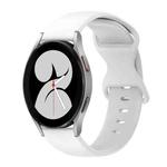 For Samsung Galaxy Watch 4 40mm 20mm Butterfly Buckle Solid Color Silicone Watch Band(White)