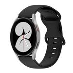 For Samsung Galaxy Watch 4 40mm 20mm Butterfly Buckle Solid Color Silicone Watch Band(Black)