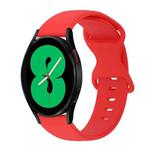 For Samsung Galaxy Watch 4 44mm 20mm Butterfly Buckle Solid Color Silicone Watch Band(Red)