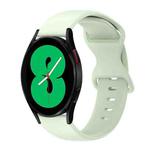 For Samsung Galaxy Watch 4 44mm 20mm Butterfly Buckle Solid Color Silicone Watch Band(Light Green)