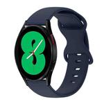 For Samsung Galaxy Watch 4 44mm 20mm Butterfly Buckle Solid Color Silicone Watch Band(Navy Blue)