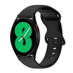 For Samsung Galaxy Watch 4 44mm 20mm Butterfly Buckle Solid Color Silicone Watch Band(Black)