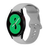 For Samsung Galaxy Watch 4 44mm 20mm Butterfly Buckle Solid Color Silicone Watch Band(Grey)