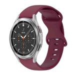 For Samsung Galaxy Watch 4 Classic 46mm 20mm Butterfly Buckle Solid Color Silicone Watch Band(Burgundy)
