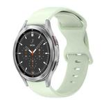 For Samsung Galaxy Watch 4 Classic 46mm 20mm Butterfly Buckle Solid Color Silicone Watch Band(Light Green)