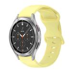 For Samsung Galaxy Watch 4 Classic 46mm 20mm Butterfly Buckle Solid Color Silicone Watch Band(Yellow)