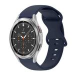 For Samsung Galaxy Watch 4 Classic 46mm 20mm Butterfly Buckle Solid Color Silicone Watch Band(Navy Blue)