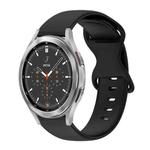 For Samsung Galaxy Watch 4 Classic 46mm 20mm Butterfly Buckle Solid Color Silicone Watch Band(Black)