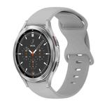 For Samsung Galaxy Watch 4 Classic 46mm 20mm Butterfly Buckle Solid Color Silicone Watch Band(Grey)