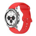 For Samsung Galaxy Watch 4 Classic 42mm 20mm Butterfly Buckle Solid Color Silicone Watch Band(Red)