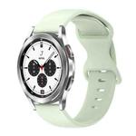 For Samsung Galaxy Watch 4 Classic 42mm 20mm Butterfly Buckle Solid Color Silicone Watch Band(Light Green)