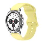 For Samsung Galaxy Watch 4 Classic 42mm 20mm Butterfly Buckle Solid Color Silicone Watch Band(Yellow)