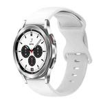 For Samsung Galaxy Watch 4 Classic 42mm 20mm Butterfly Buckle Solid Color Silicone Watch Band(White)