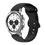For Samsung Galaxy Watch 4 Classic 42mm 20mm Butterfly Buckle Solid Color Silicone Watch Band(Black)
