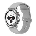 For Samsung Galaxy Watch 4 Classic 42mm 20mm Butterfly Buckle Solid Color Silicone Watch Band(Grey)