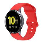 For Samsung Galaxy Watch Active 2 20mm Butterfly Buckle Solid Color Silicone Watch Band(Red)