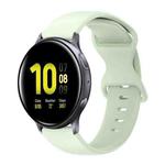 For Samsung Galaxy Watch Active 2 20mm Butterfly Buckle Solid Color Silicone Watch Band(Light Green)