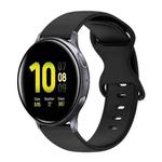 For Samsung Galaxy Watch Active 2 20mm Butterfly Buckle Solid Color Silicone Watch Band(Black)