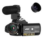 4K 30X Digital Zoom WiFi Camcorder Video Camera, Model:Standard + Microphone+Wide-Angle Lens