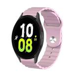 For Samsung Galaxy Watch 5 44mm 20mm Corrugated Silicone Watch Band(Pink)