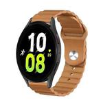 For Samsung Galaxy Watch 5 44mm 20mm Corrugated Silicone Watch Band(Brown)