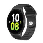 For Samsung Galaxy Watch 5 40mm 20mm Corrugated Silicone Watch Band(Black)