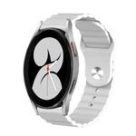 For Samsung Galaxy Watch 4 40mm 20mm Corrugated Silicone Watch Band(White)