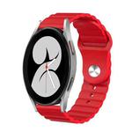 For Samsung Galaxy Watch 4 40mm 20mm Corrugated Silicone Watch Band(Red)
