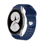 For Samsung Galaxy Watch 4 40mm 20mm Corrugated Silicone Watch Band(Blue)