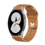 For Samsung Galaxy Watch 4 40mm 20mm Corrugated Silicone Watch Band(Brown)