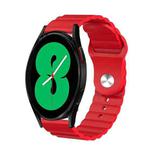 For Samsung Galaxy Watch 4 44mm 20mm Corrugated Silicone Watch Band(Red)