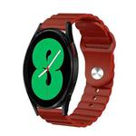 For Samsung Galaxy Watch 4 44mm 20mm Corrugated Silicone Watch Band(Burgundy)