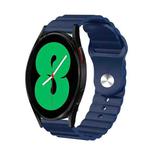 For Samsung Galaxy Watch 4 44mm 20mm Corrugated Silicone Watch Band(Blue)