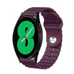 For Samsung Galaxy Watch 4 44mm 20mm Corrugated Silicone Watch Band(Purple)