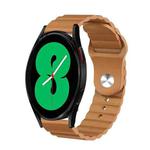 For Samsung Galaxy Watch 4 44mm 20mm Corrugated Silicone Watch Band(Brown)